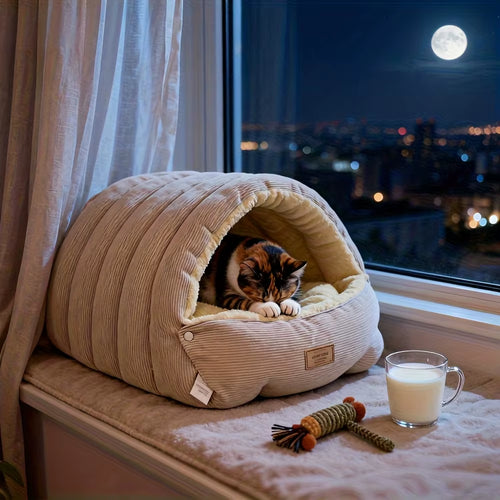 Premium Winter Cat Bed - Cozy Pet House and Sleeping Nest for Cats and Dogs