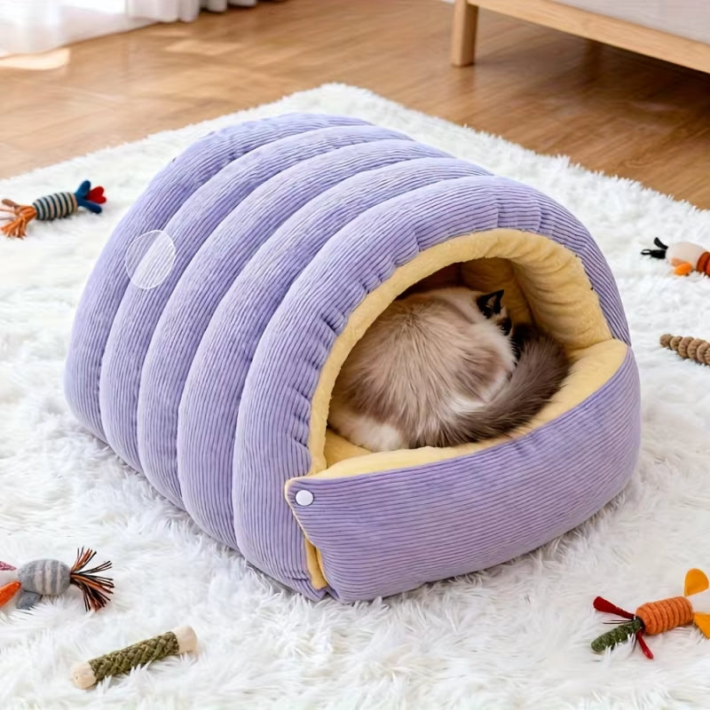 Premium Winter Cat Bed - Cozy Pet House and Sleeping Nest for Cats and Dogs